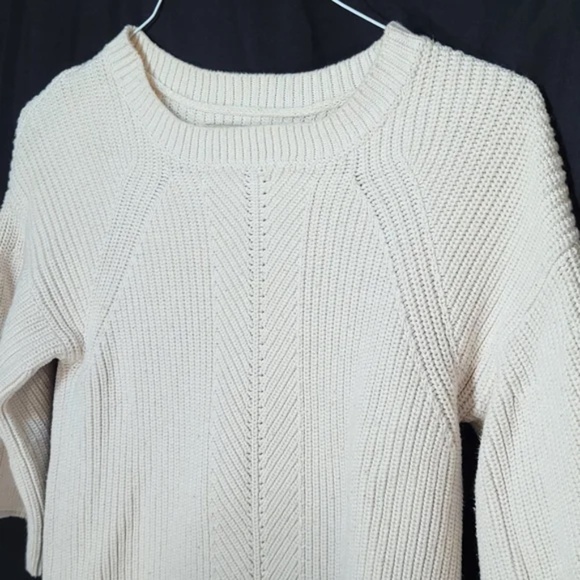LOFT Cotton Knit Bell Sleeve Chunky Sweater - Picture 3 of 8